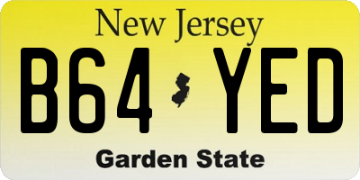 NJ license plate B64YED