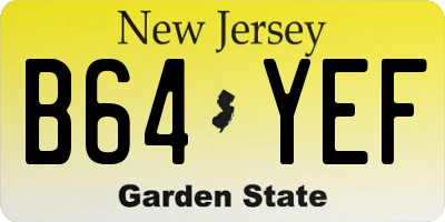 NJ license plate B64YEF