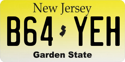 NJ license plate B64YEH