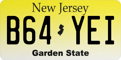 NJ license plate B64YEI