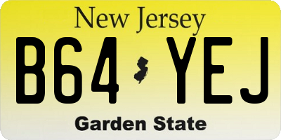 NJ license plate B64YEJ
