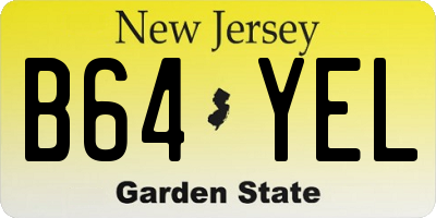 NJ license plate B64YEL