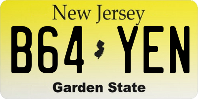 NJ license plate B64YEN