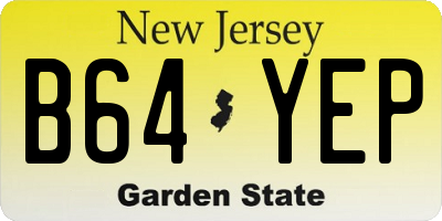 NJ license plate B64YEP