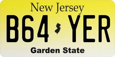 NJ license plate B64YER