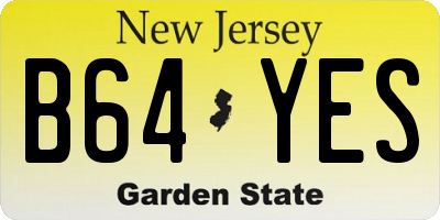 NJ license plate B64YES