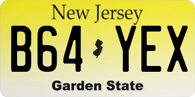 NJ license plate B64YEX