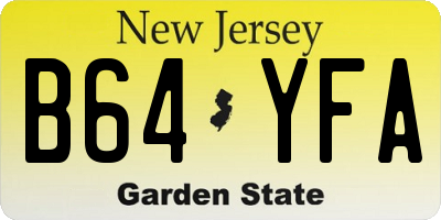 NJ license plate B64YFA