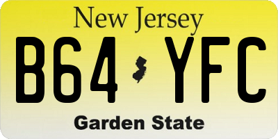 NJ license plate B64YFC