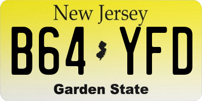 NJ license plate B64YFD