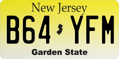 NJ license plate B64YFM