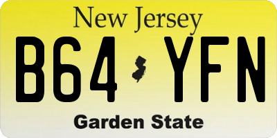 NJ license plate B64YFN