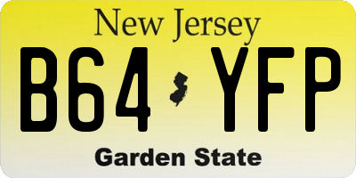 NJ license plate B64YFP
