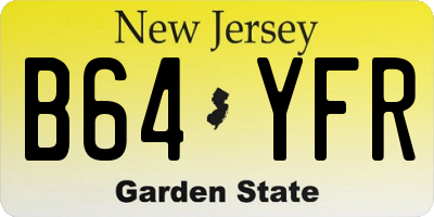 NJ license plate B64YFR