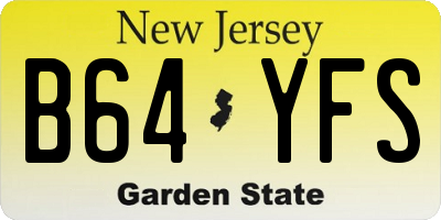 NJ license plate B64YFS