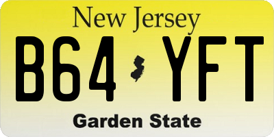 NJ license plate B64YFT