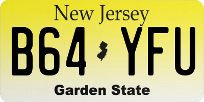 NJ license plate B64YFU