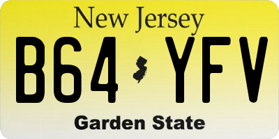 NJ license plate B64YFV