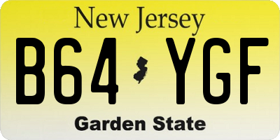 NJ license plate B64YGF