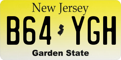 NJ license plate B64YGH