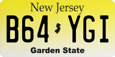NJ license plate B64YGI