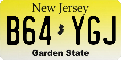 NJ license plate B64YGJ