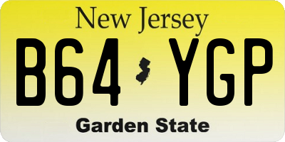 NJ license plate B64YGP