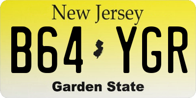 NJ license plate B64YGR