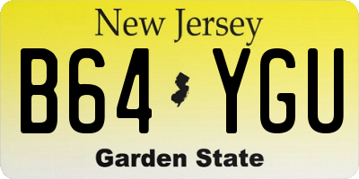 NJ license plate B64YGU