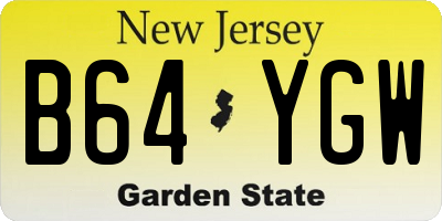 NJ license plate B64YGW