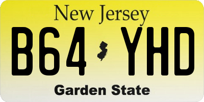 NJ license plate B64YHD