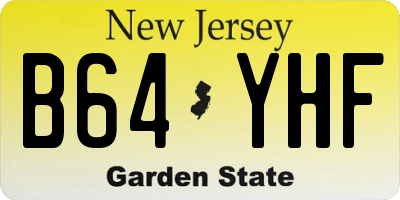 NJ license plate B64YHF