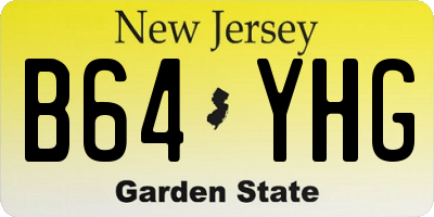 NJ license plate B64YHG