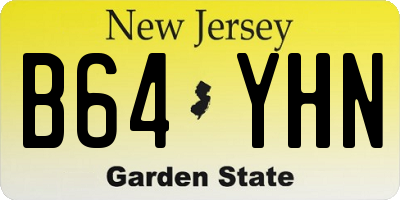 NJ license plate B64YHN