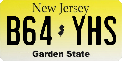NJ license plate B64YHS