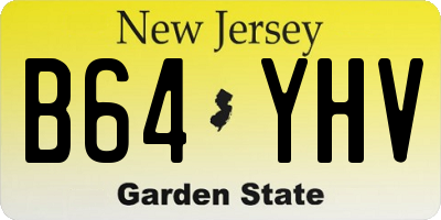 NJ license plate B64YHV