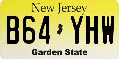 NJ license plate B64YHW
