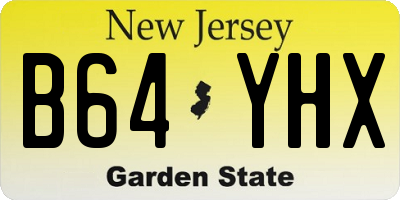 NJ license plate B64YHX