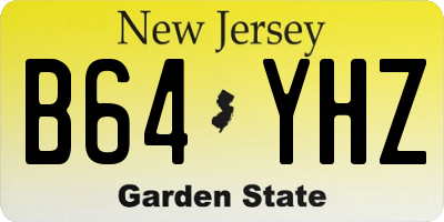 NJ license plate B64YHZ