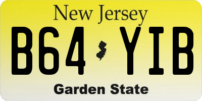 NJ license plate B64YIB