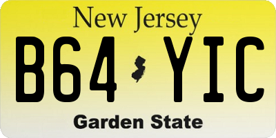 NJ license plate B64YIC