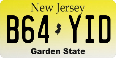 NJ license plate B64YID