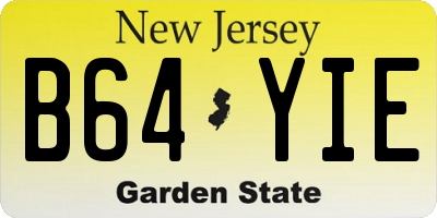 NJ license plate B64YIE