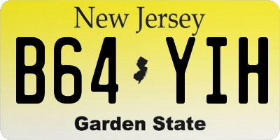NJ license plate B64YIH