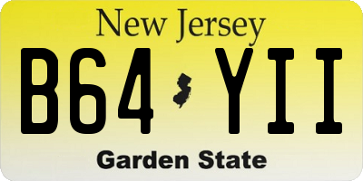 NJ license plate B64YII