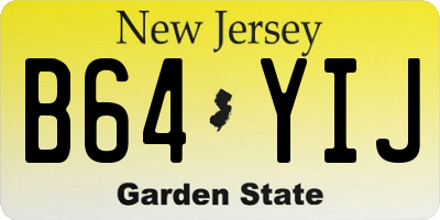 NJ license plate B64YIJ