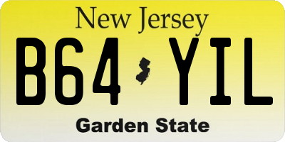 NJ license plate B64YIL