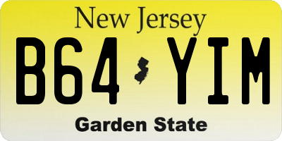 NJ license plate B64YIM