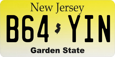 NJ license plate B64YIN