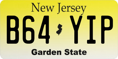 NJ license plate B64YIP